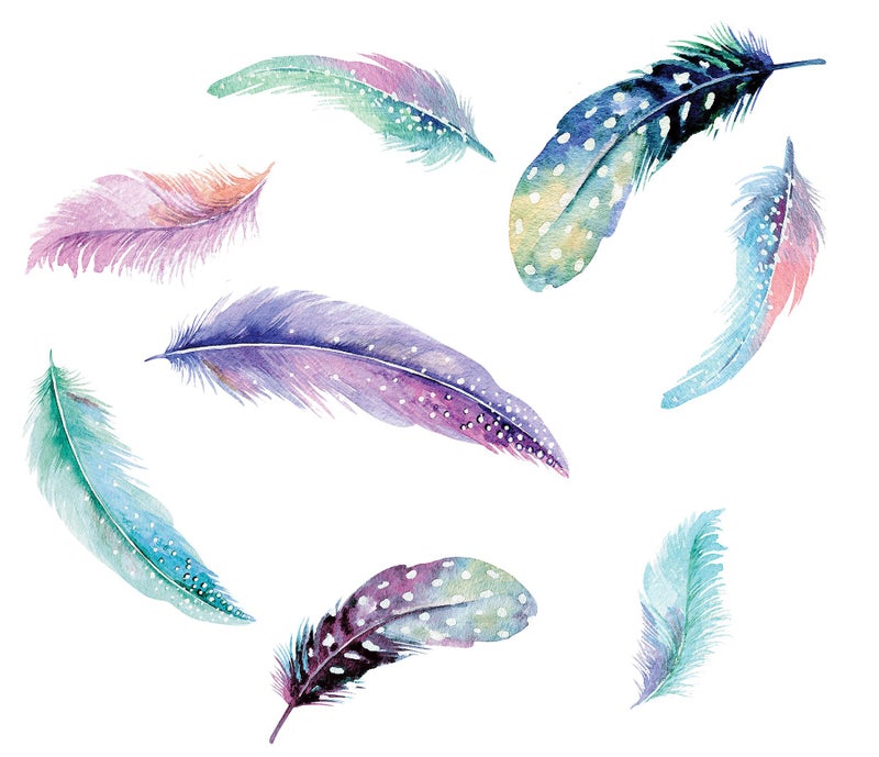 WallPops DWPK2462 Celestial Feathers Wall Art Kit, Multicolor - Image 1